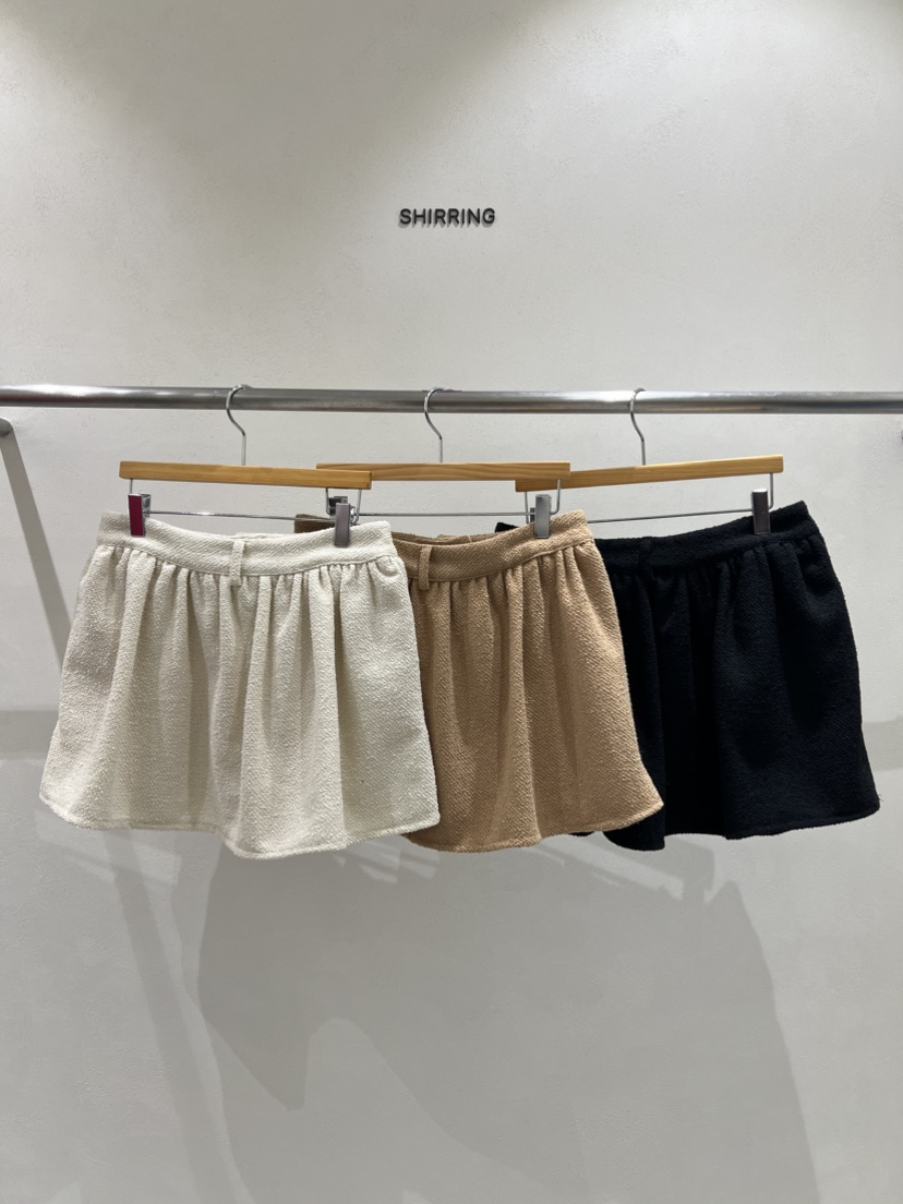 SHIRRING東大門㊣實拍女裝新品25秋冬職業人氣短裙粗花呢打折SHIRRING短裙