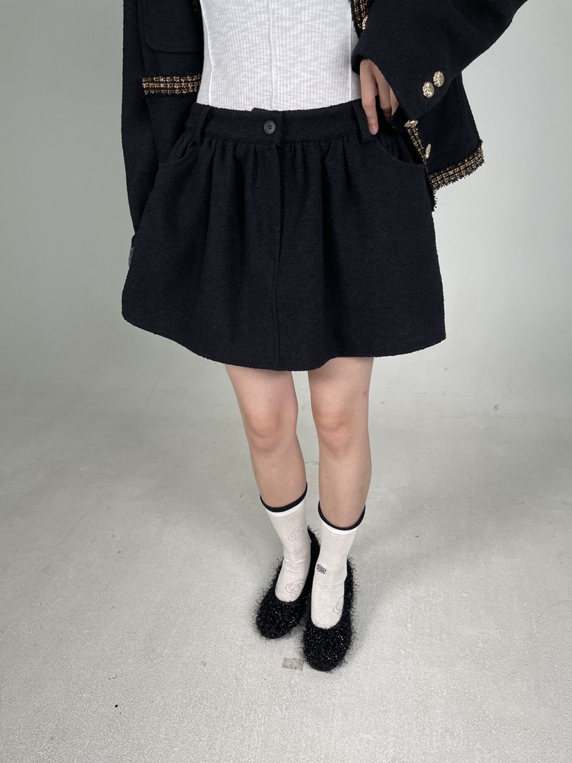 SHIRRING東大門㊣實拍女裝新品25秋冬職業人氣短裙粗花呢打折SHIRRING短裙圖色3