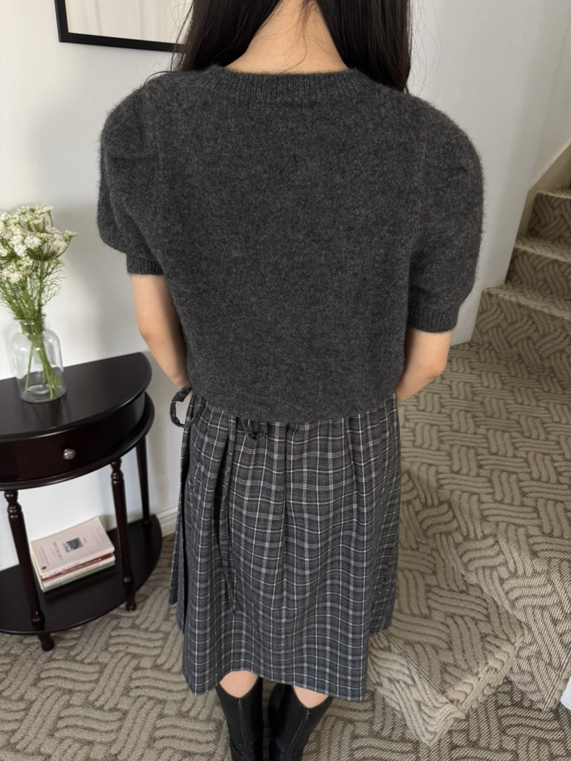 BIEN GARDER東大門㊣代購女裝新品推薦半身裙中短裙格紋褶皺BIEN GARDER半身裙/中短裙