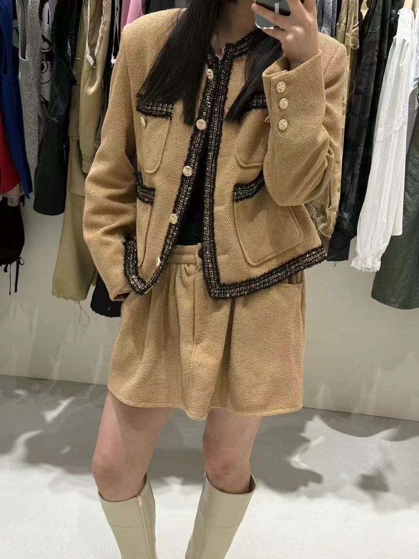 SHIRRING韓國代購㊣女士新款休閑熱賣職業人氣夾克粗花呢打折SHIRRING夾克