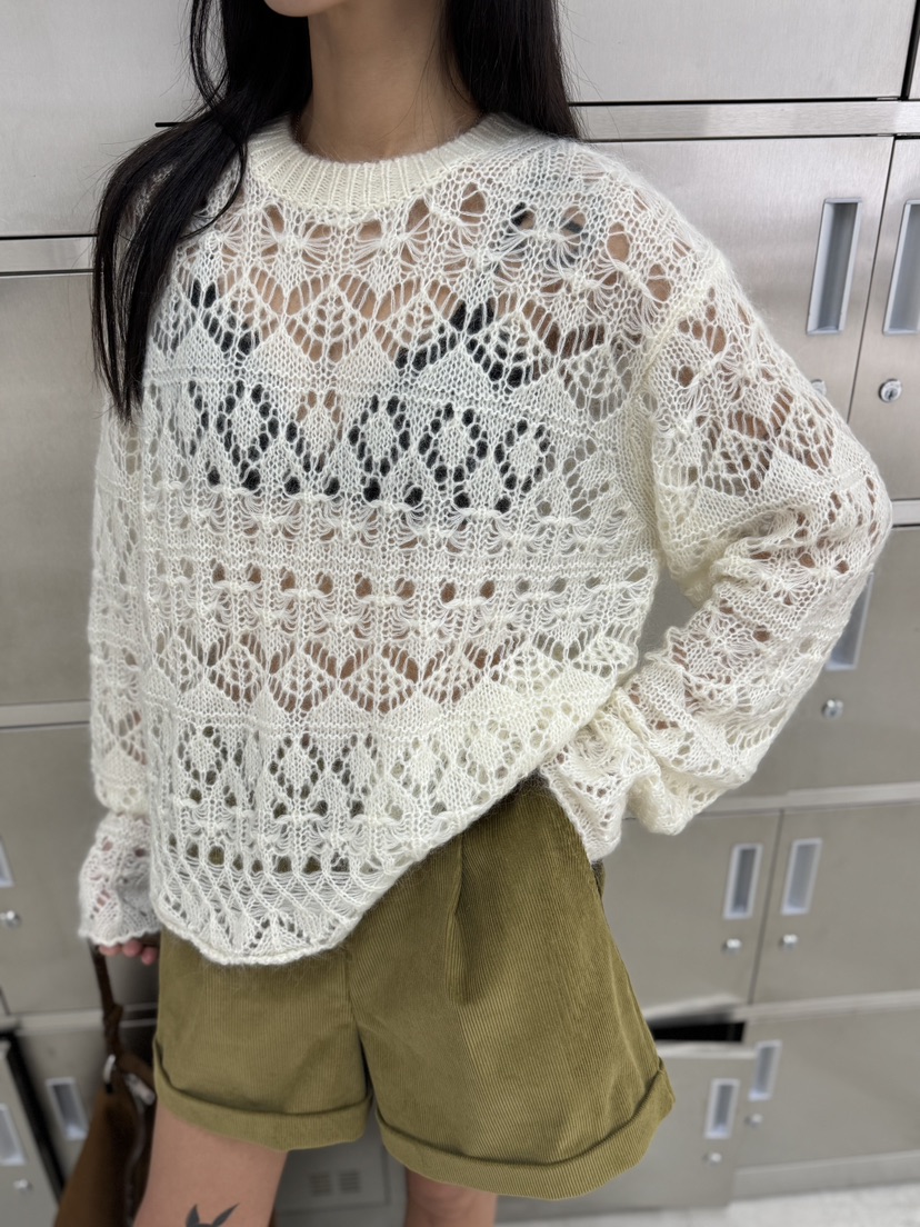 LIMLIMLIM東大門㊣直郵女裝新品推薦時尚針織衫鉤針編織馬海毛LIM LIM LIM針織衫圖色3