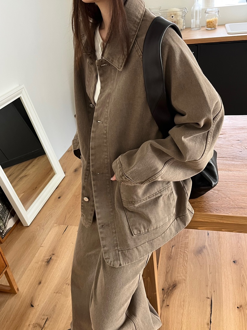OP PER韓國代購㊣女裝新品25秋冬休閑推薦時尚熱賣職業夾克OPPER-simplebeige夾克