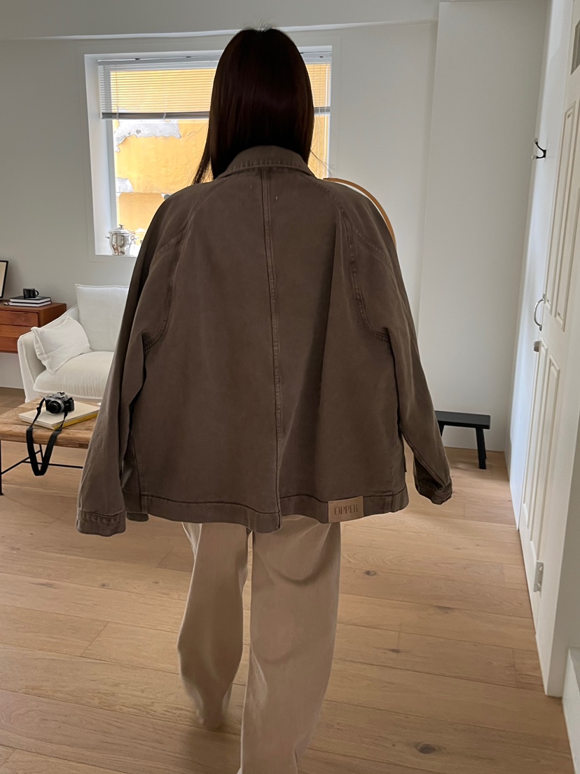 OP PER韓國代購㊣女裝新品25秋冬休閑推薦時尚熱賣職業夾克OPPER-simplebeige夾克