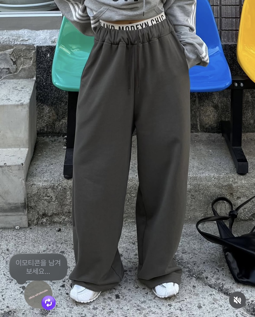 OKIE韓國代購㊣女裝新款職業25秋冬推薦休閑熱賣休閑褲綁帶OKIE休閑褲圖色3