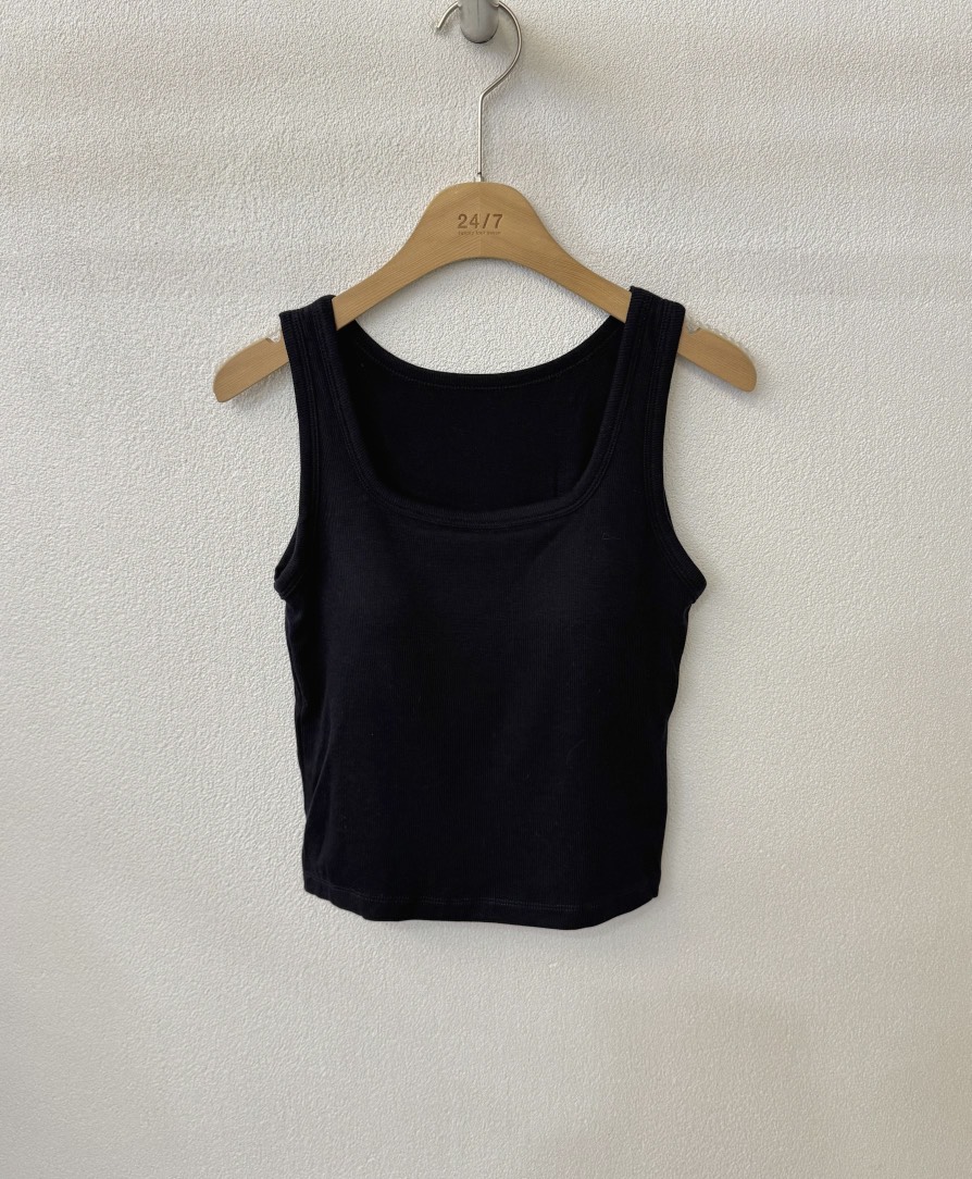 TWENTY FOUR SEVEN24-7韓國代購㊣女士新品時尚吊帶背心TEWNTY FOUR SEVEN24-7吊帶/背心圖色4深藍色