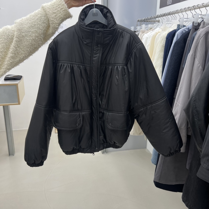 STAINLESS韓國代購㊣女裝新款休閑真品熱賣人氣短款棉服豹紋絨STAINLESS短款棉服圖色2