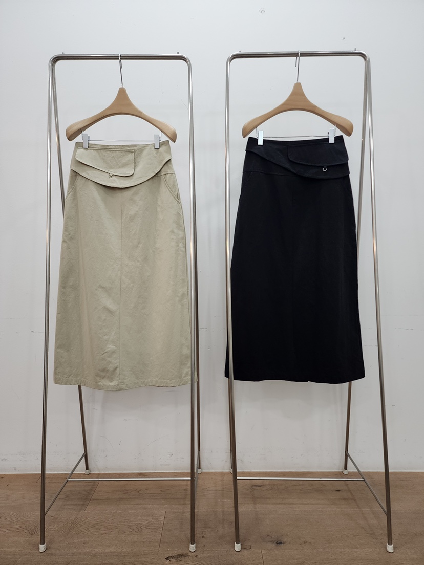 LE MIU韓國直郵㊣女士新款職業熱賣推薦25秋冬真品長裙口袋LE_MIU長裙