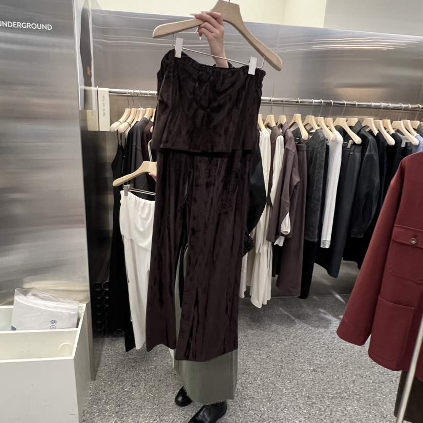 VELVET UNDERGROUND東大門㊣直郵女士新款職業25秋冬裙褲天鵝絨VELVET UNDERGROUND裙褲圖色2