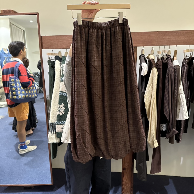 FURE東大門㊣直郵女裝新品25秋冬職業人氣真品長裙格紋長款FURE長裙圖色1