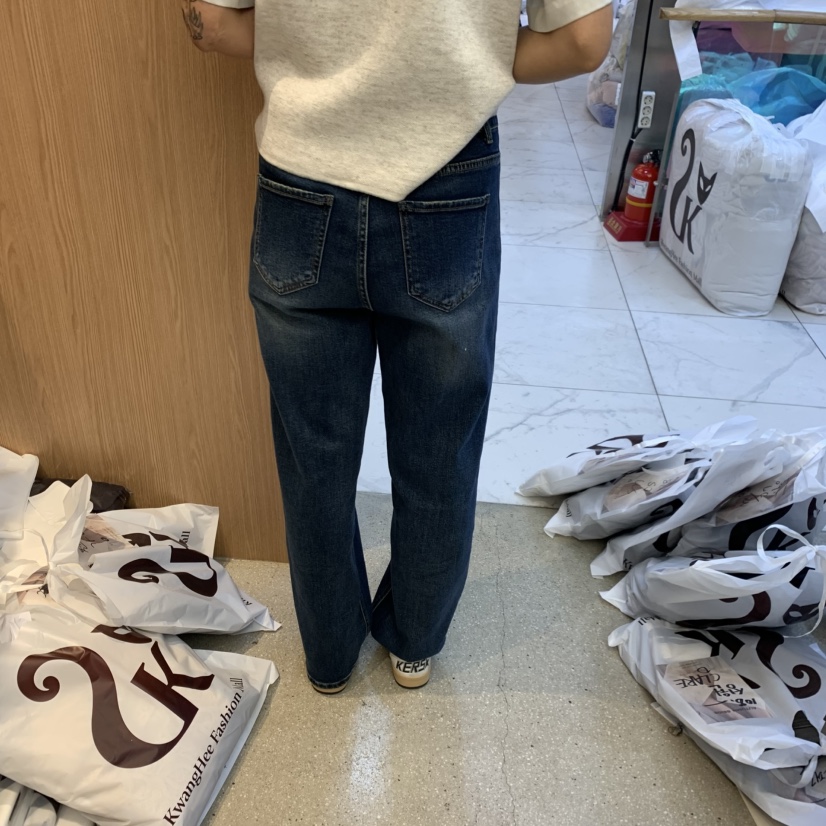 AUTUMN BEIGE-Q韓國代購㊣女裝新品25秋冬牛仔褲不含腰帶A.b/AUTUMN BEIGE牛仔褲