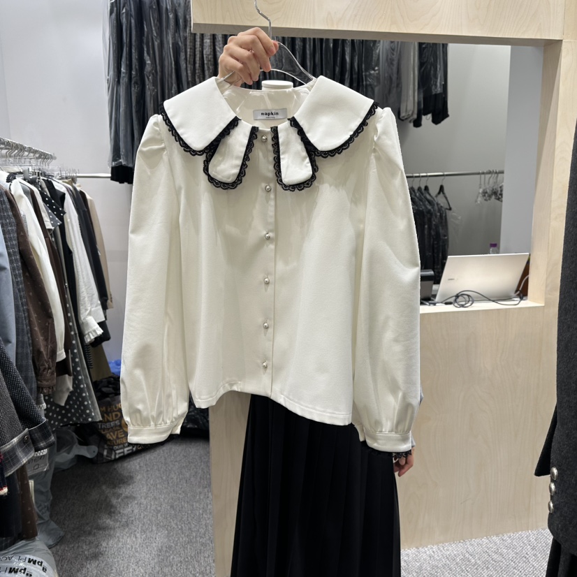 ANNA VERRY-P東大門㊣實拍女裝新品人氣休閑真品襯衫蕾絲衫ANNA VERRY-P襯衫/蕾絲衫圖色1