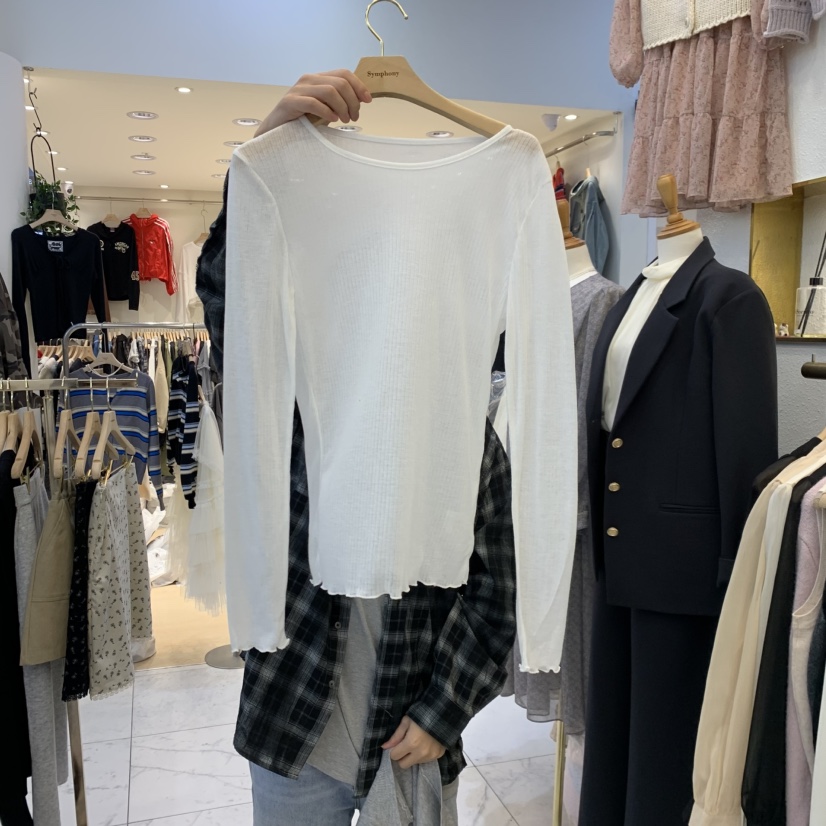 SYMPHONY東大門㊣代購女裝新品人氣25秋冬休閑熱賣推薦長袖T恤SYMPHONY長袖T恤圖色1