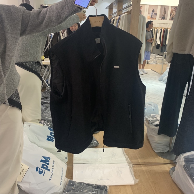 OP PER韓國代購㊣女裝新品熱賣25秋冬推薦休閑真品馬甲羊毛OPPER-simplebeige馬甲圖色2