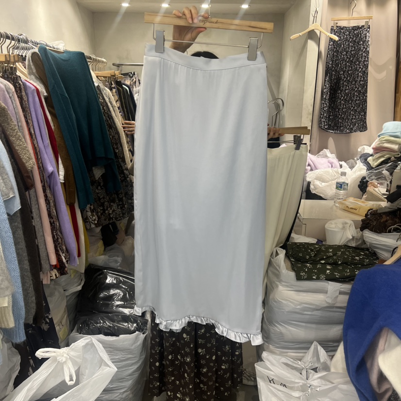 LOGROAD東大門㊣實拍女士新品推薦熱賣職業半身裙中短裙緞面LOG ROAD半身裙/中短裙圖色1