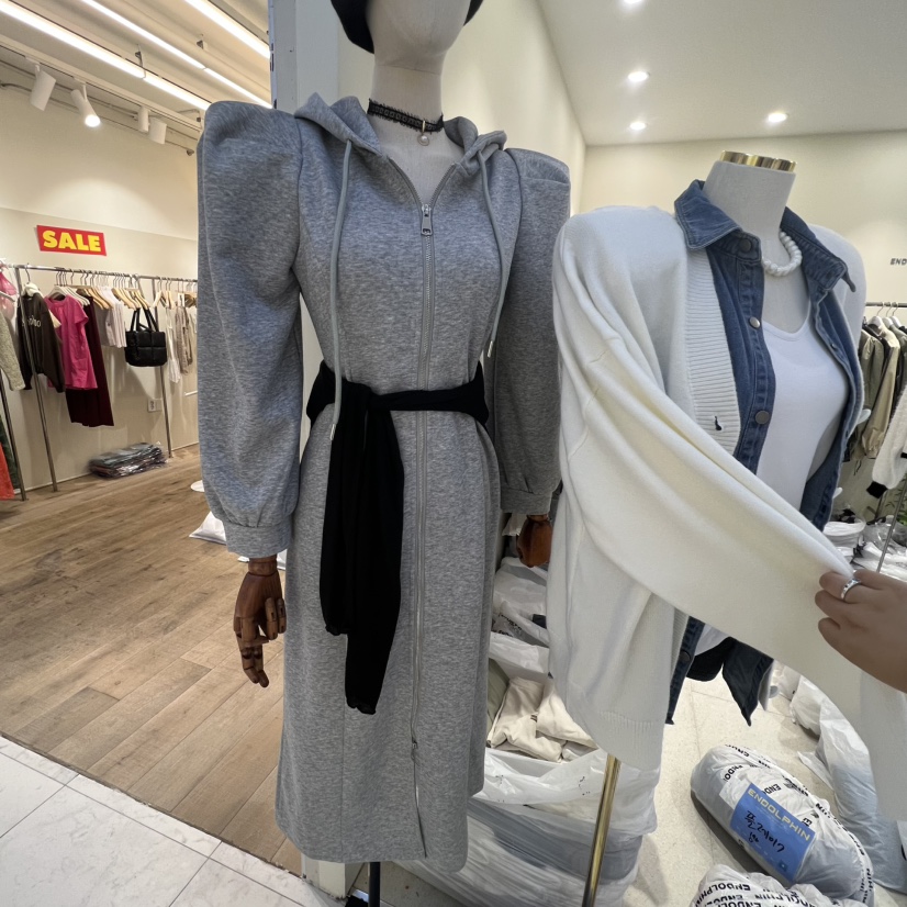 ENDOLPHIN韓國代購㊣女裝新款時尚人氣25秋冬連衣裙不含屁簾連帽ENDOLPHIN連衣裙圖色2