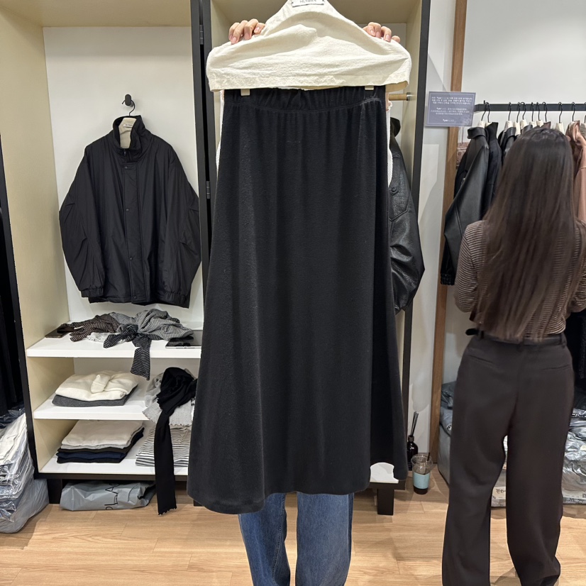 MUYBIEN東大門㊣直郵女裝新品休閑職業25秋冬熱賣時尚人氣長裙MUYBIEN長裙圖色3黑色