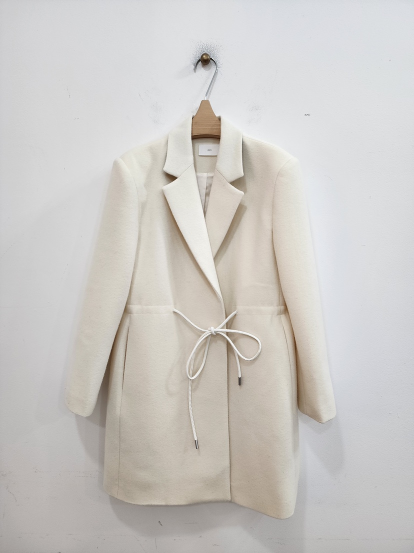 LE MIU東大門㊣直郵女裝新品時尚休閑25秋冬中長款大衣腰帶LE_MIU中長款大衣圖色1
