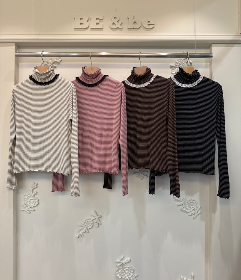 BE&amp;BE韓國直郵㊣女裝新款25秋冬職業推薦人氣熱賣長袖T恤BE&be長袖T恤