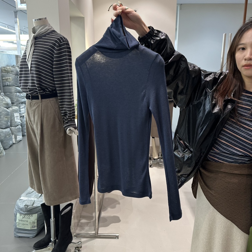 ANDMORE BUTTON韓國直郵㊣女裝新款熱賣時尚25秋冬長袖T恤ANDMORE BUTTON長袖T恤圖色5