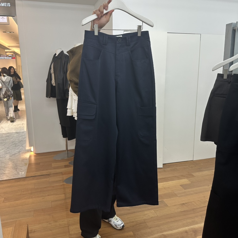 MYNAMEIS韓國代購㊣女士新品25秋冬熱賣真品人氣休閑褲口袋MYNAMEIS休閑褲圖色2