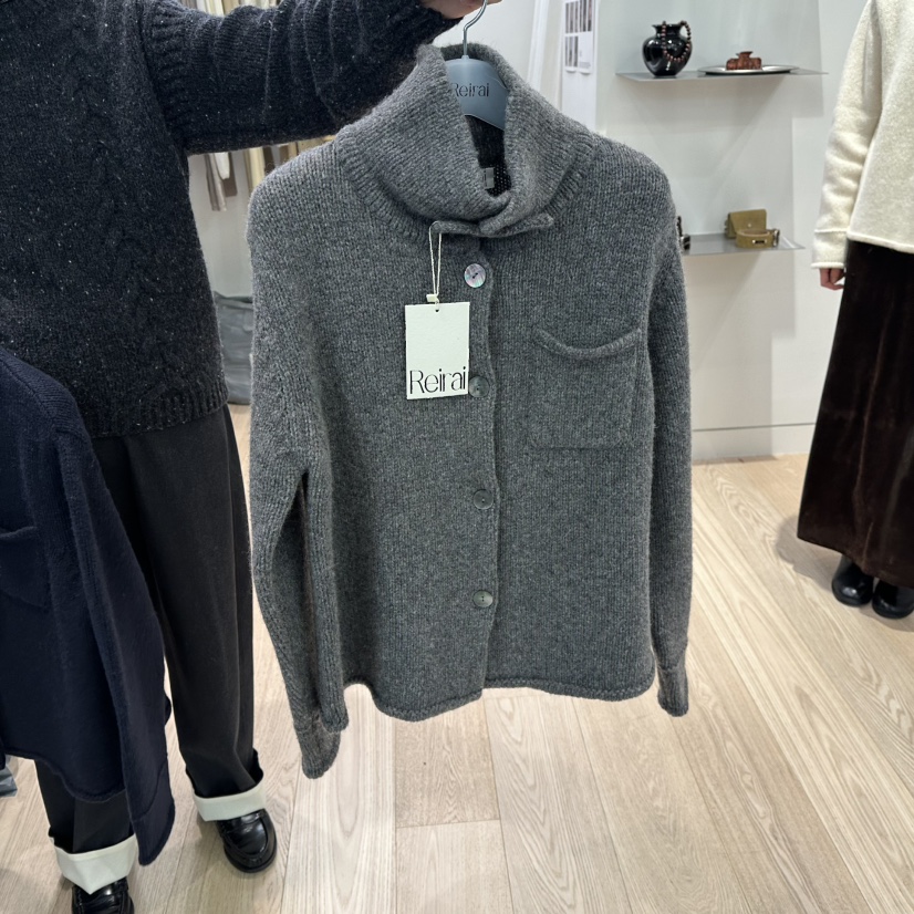 REIRAI東大門㊣直郵女裝新款真品時尚25秋冬夾克羊毛高領開衫Reirai夾克圖色4