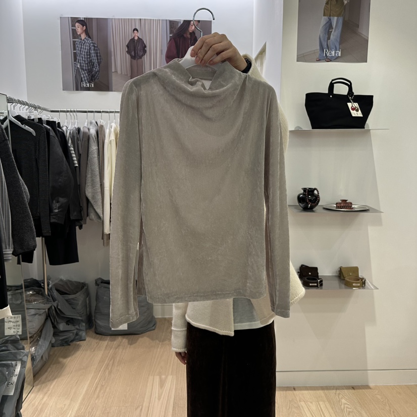REIRAI韓國代購㊣女裝新款時尚熱賣25秋冬真品職業襯衫蕾絲衫Reirai襯衫/蕾絲衫圖色1