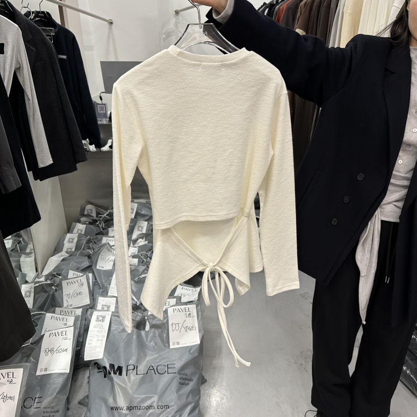 PAVEL東大門㊣代購女士新款真品25秋冬職業時尚熱賣長袖T恤PAVEL長袖T恤