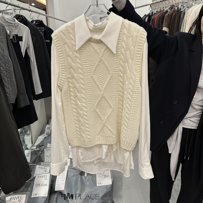PAVEL韓國代購㊣女裝新品時尚推薦熱賣休閑吊帶背心不含內搭PAVEL吊帶/背心圖色1