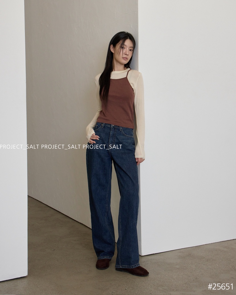 PROJECT SALT東大門㊣實拍女士新品25秋冬牛仔褲PROJECTSALT牛仔褲