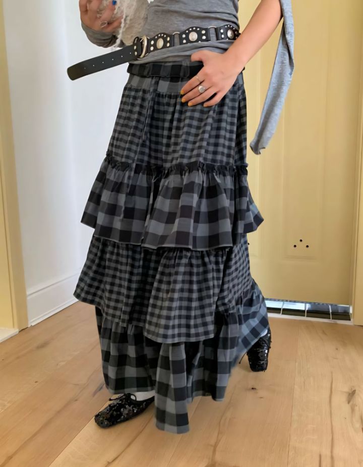 FEMME東大門㊣直郵女裝新款休閑熱賣推薦人氣真品25秋冬長裙格紋FEMME長裙