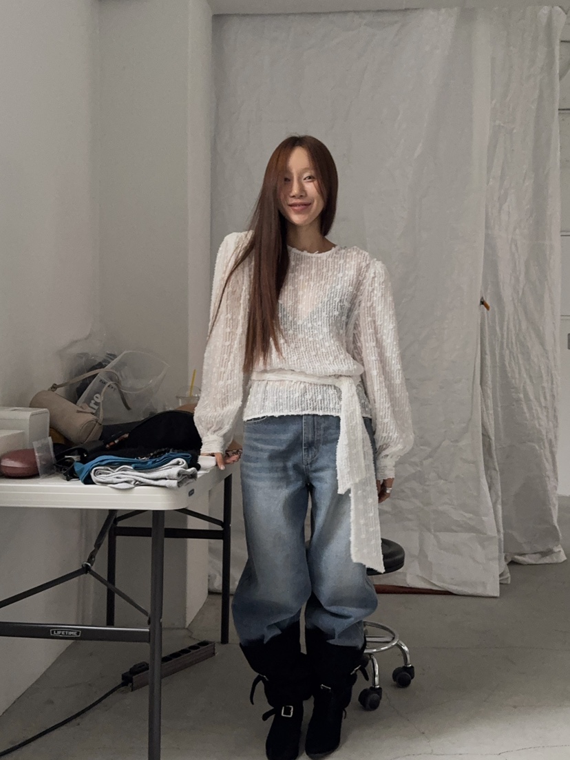 MADE-P東大門㊣直郵女士新品真品休閑25秋冬推薦襯衫蕾絲衫MADE-P襯衫/蕾絲衫