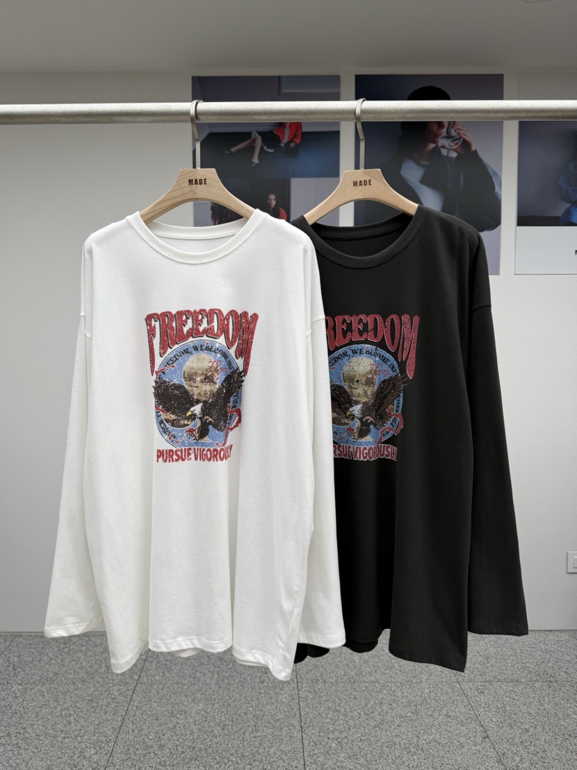 MADE-P韓國直郵㊣女士新品推薦休閑職業真品25秋冬長袖T恤MADE-P長袖T恤
