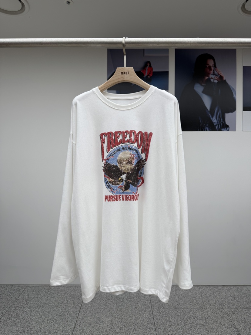 MADE-P韓國直郵㊣女士新品推薦休閑職業真品25秋冬長袖T恤MADE-P長袖T恤圖色2