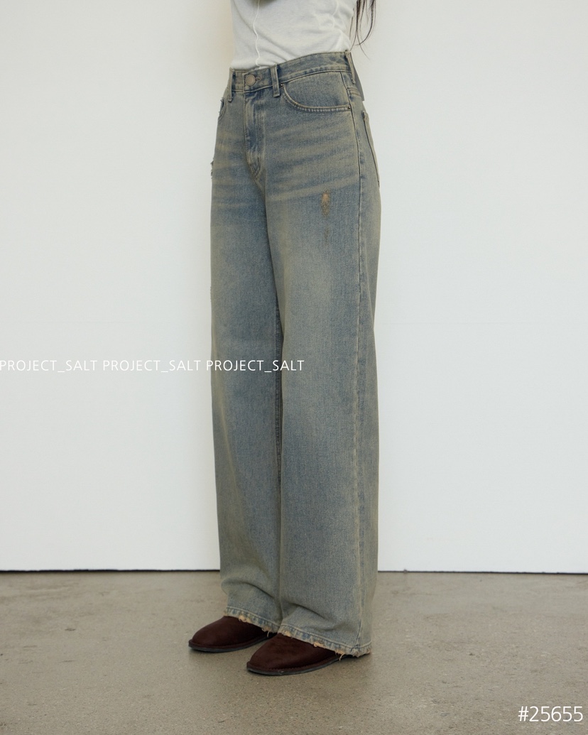 PROJECT SALT韓國代購㊣女士新款休閑牛仔褲PROJECTSALT牛仔褲