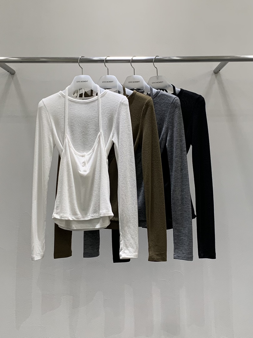 LOVE MOMENT韓國代購㊣女士新品25秋冬熱賣職業長袖T恤套裝LOVE MOMENT長袖T恤