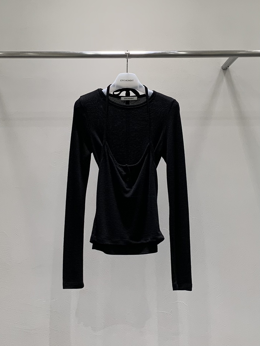 LOVE MOMENT韓國代購㊣女士新品25秋冬熱賣職業長袖T恤套裝LOVE MOMENT長袖T恤圖色4