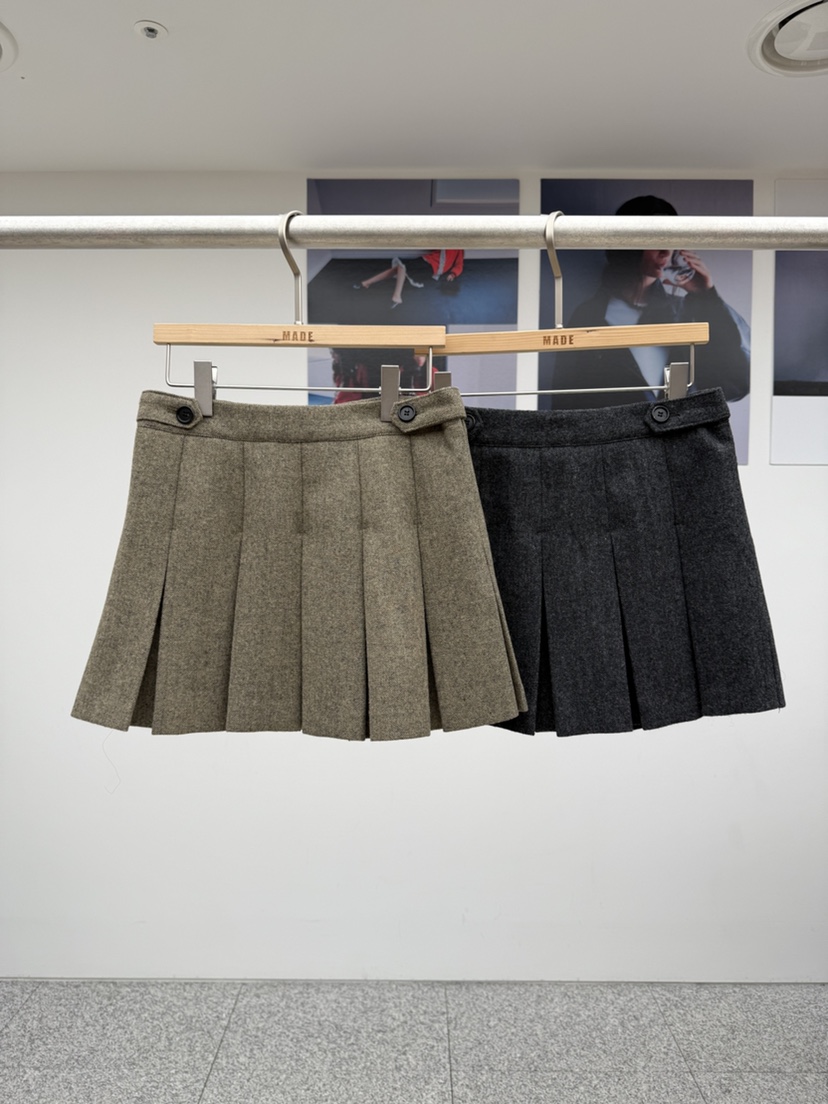 MADE-P東大門㊣代購女士新款真品熱賣休閑推薦25秋冬短裙人字形MADE-P短裙