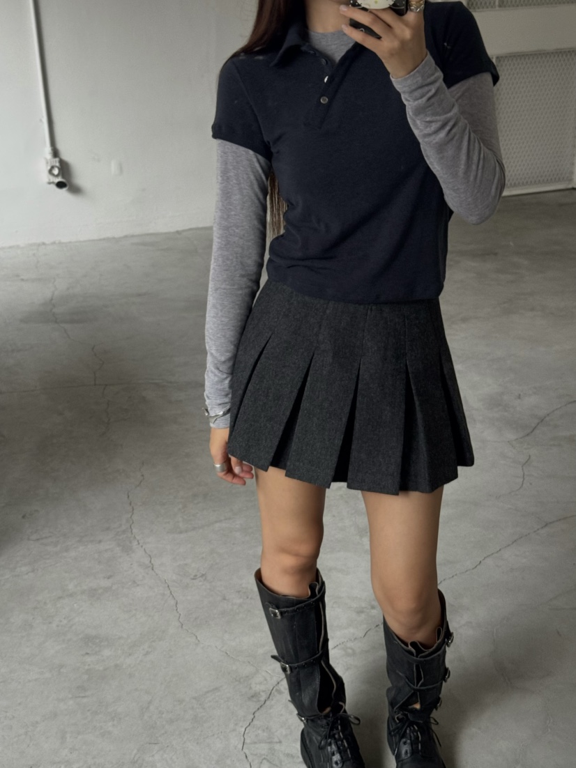 MADE-P東大門㊣代購女士新款真品熱賣休閑推薦25秋冬短裙人字形MADE-P短裙