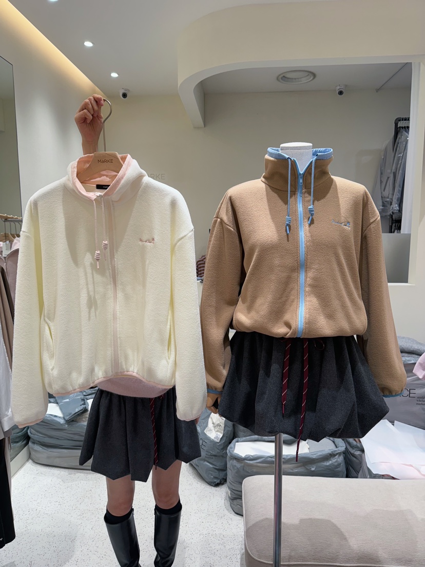 MARKE-P東大門㊣實拍女士新品推薦休閑時尚人氣夾克羊毛拉鏈MARKE-P夾克