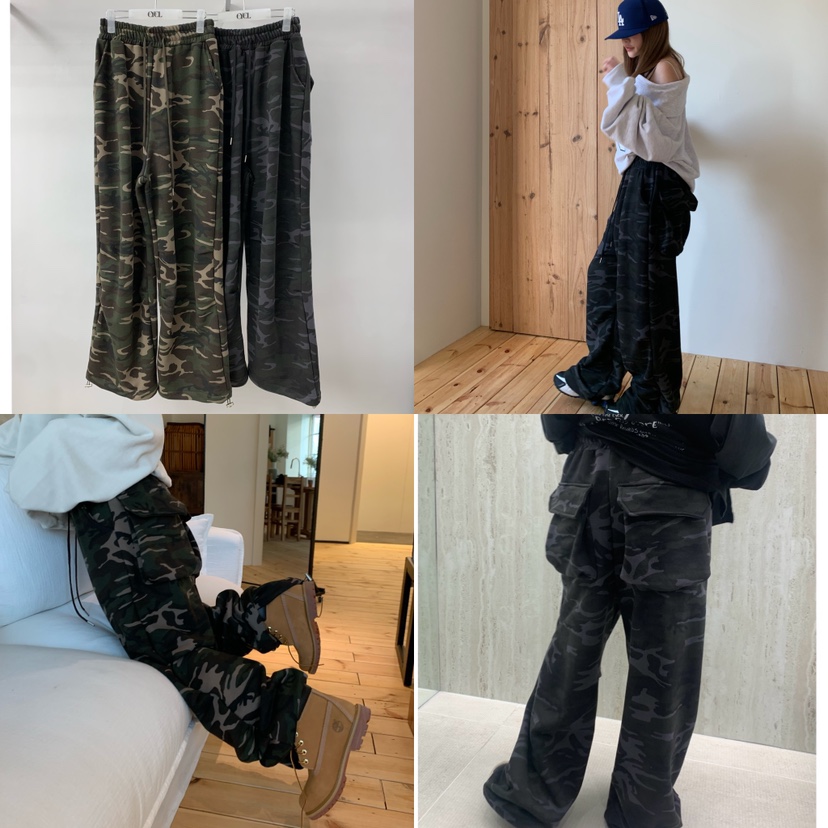 EYEL東大門㊣代購女裝新款25秋冬推薦真品人氣休閑褲口袋迷彩EYEL休閑褲