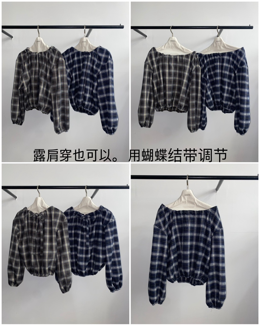 ARBOL韓國直郵㊣女士新品休閑25秋冬職業推薦襯衫蕾絲衫格紋ARBOL襯衫/蕾絲衫