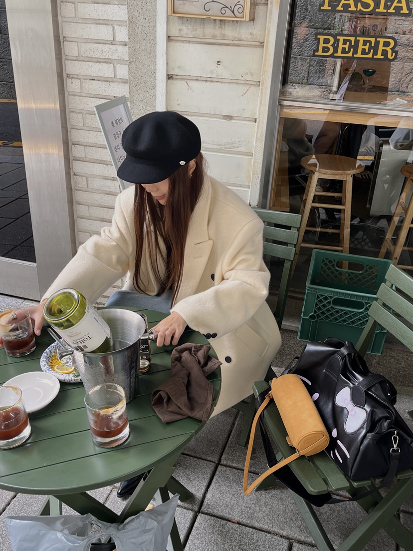 MADE-P東大門㊣直郵女裝新款時尚職業推薦人氣中長款大衣羊駝MADE-P中長款大衣