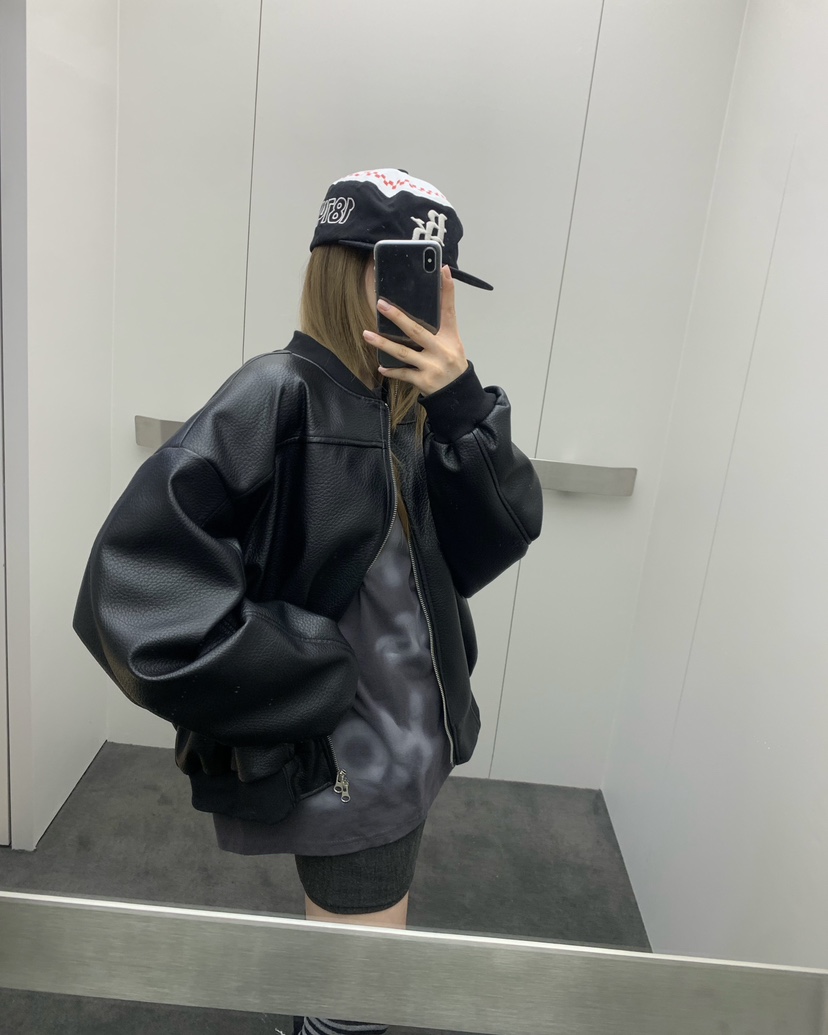 EYEL韓國代購㊣女裝新品職業時尚熱賣推薦25秋冬休閑夾克皮革EYEL夾克