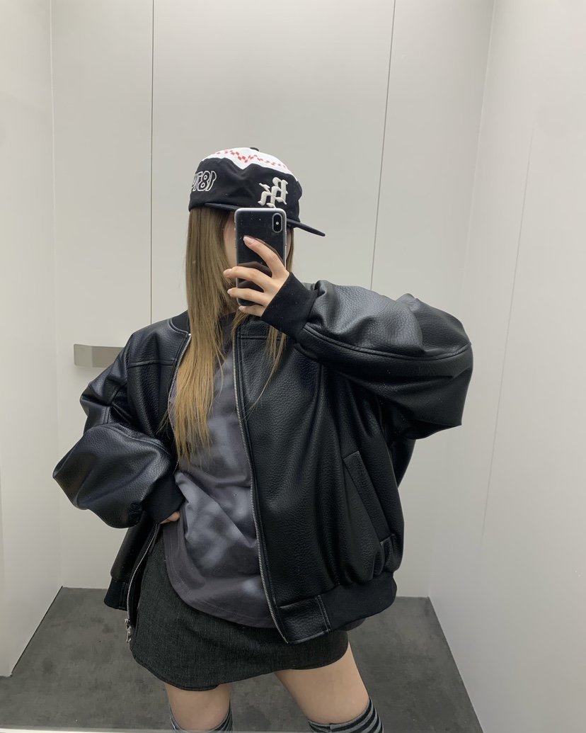 EYEL韓國代購㊣女裝新品職業時尚熱賣推薦25秋冬休閑夾克皮革EYEL夾克