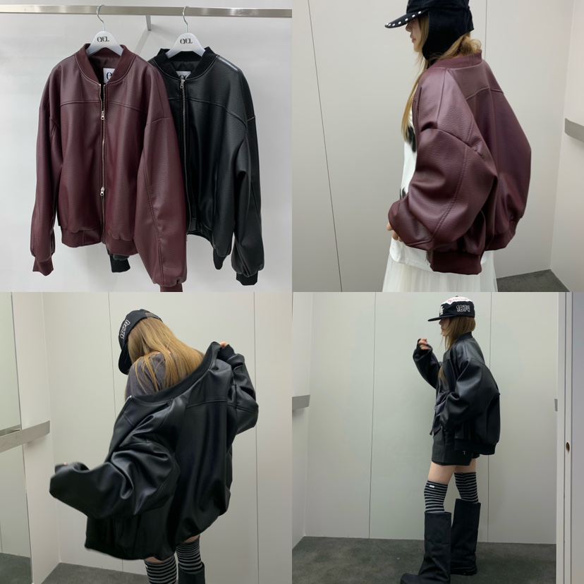 EYEL韓國代購㊣女裝新品職業時尚熱賣推薦25秋冬休閑夾克皮革EYEL夾克