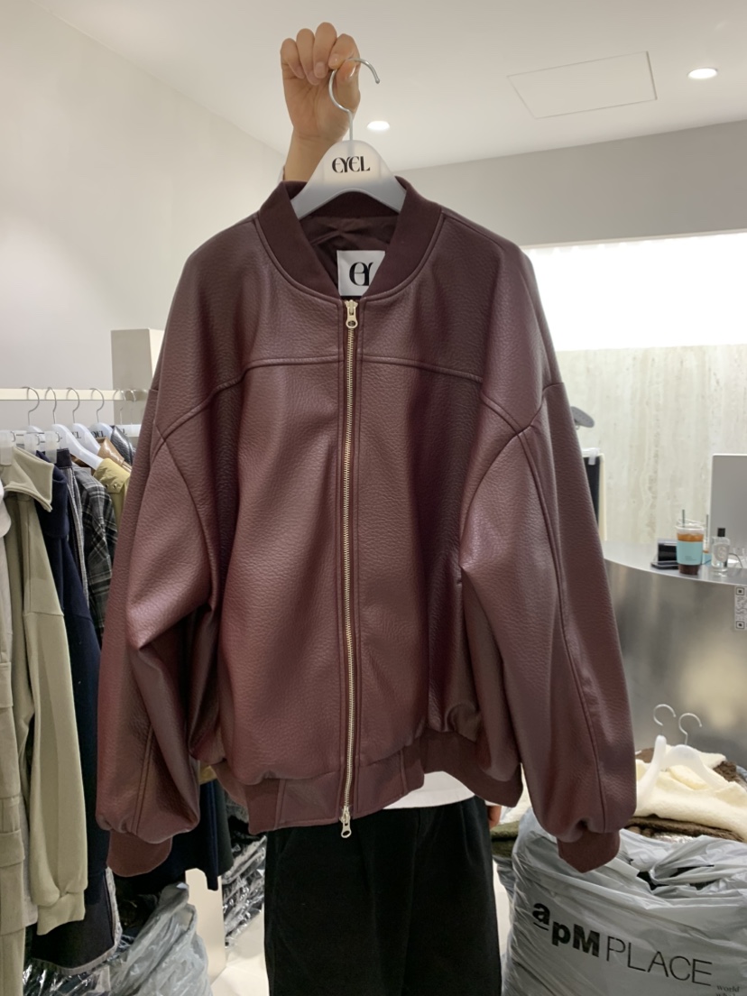 EYEL韓國代購㊣女裝新品職業時尚熱賣推薦25秋冬休閑夾克皮革EYEL夾克圖色1