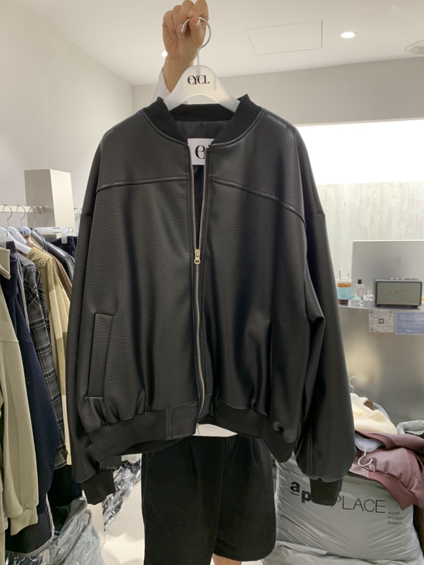 EYEL韓國代購㊣女裝新品職業時尚熱賣推薦25秋冬休閑夾克皮革EYEL夾克圖色2