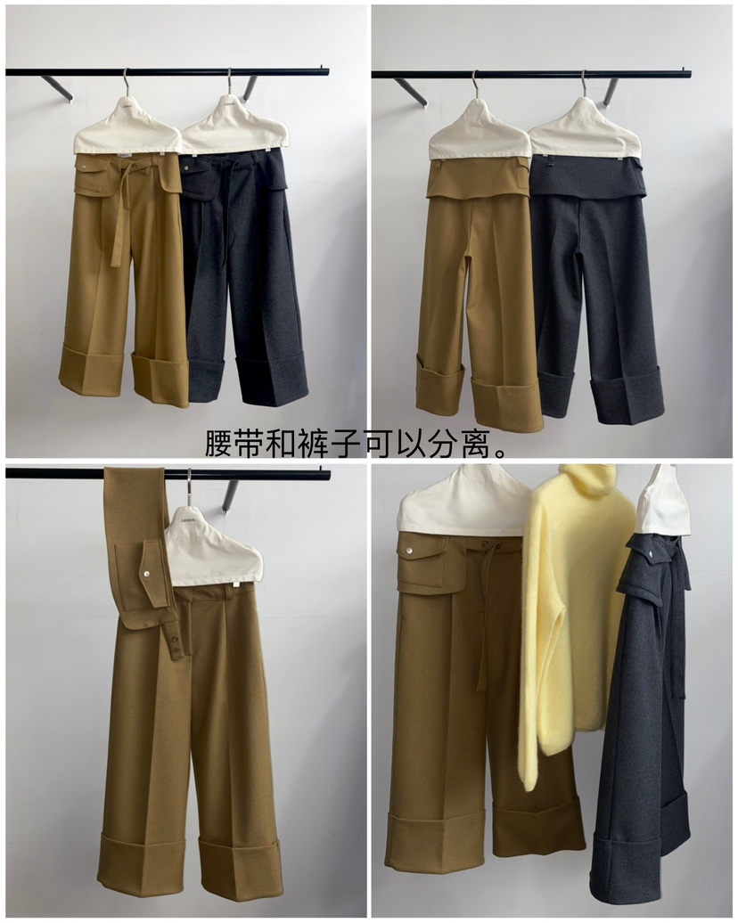 ARBOL韓國直郵㊣女裝新品休閑25秋冬人氣熱賣休閑褲羊毛腰帶ARBOL休閑褲