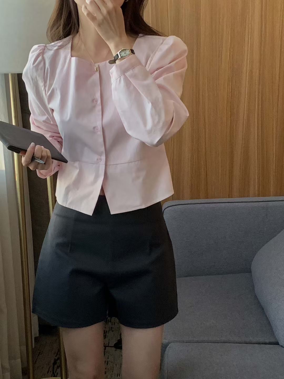 A.ME東大門㊣代購女裝新品熱賣人氣休閑時尚真品襯衫蕾絲衫A.ME襯衫/蕾絲衫圖色3