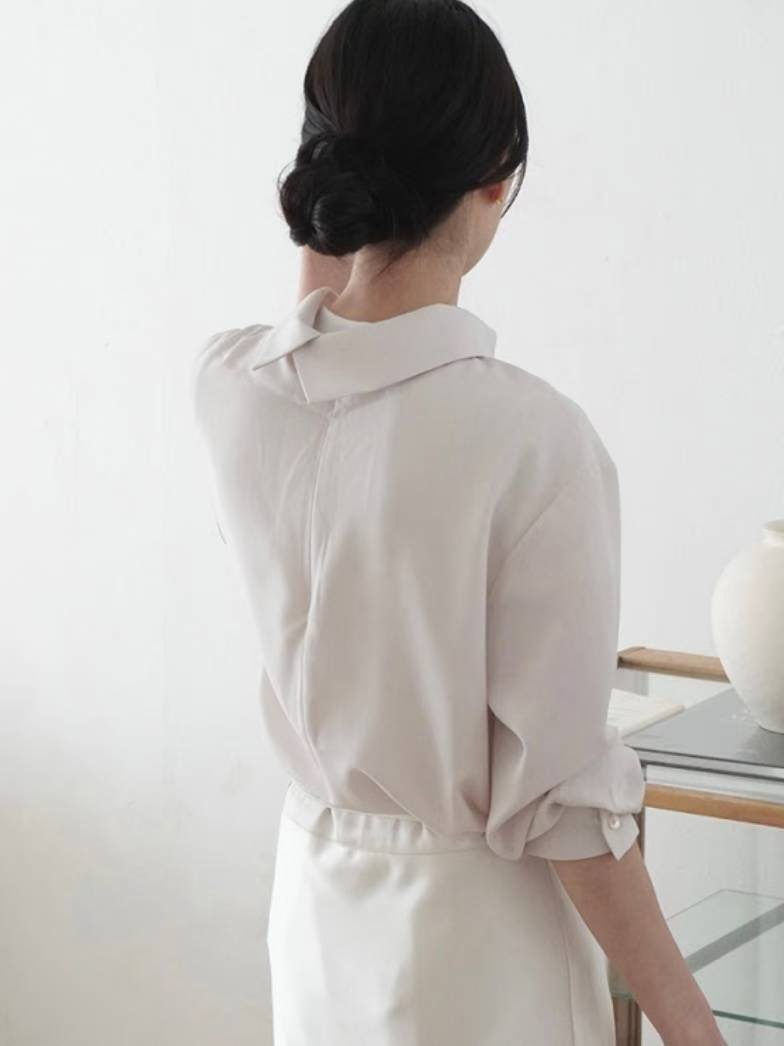 HERME韓國代購㊣女士新款熱賣職業休閑真品人氣襯衫蕾絲衫高領HERME襯衫/蕾絲衫